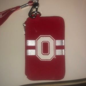 PINK Ohio State Lanyard Card Holder